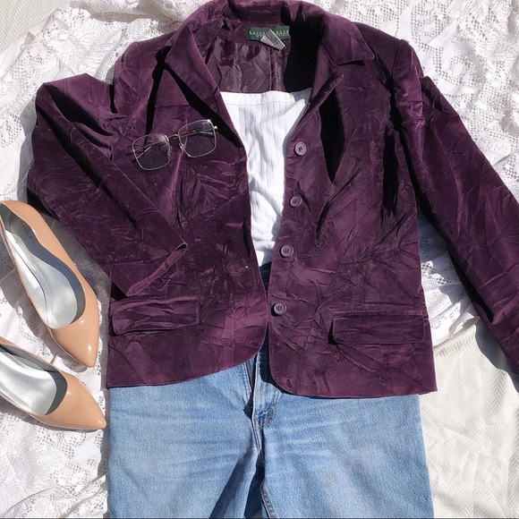 Purple Velvet Blazer - Picture 5 of 8